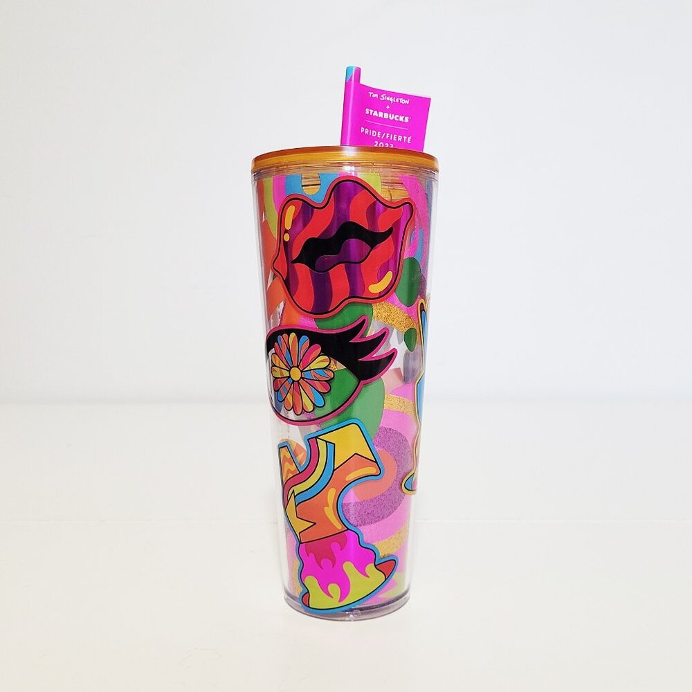 Starbucks X Tim Singleton Pride 2023 Venti Coffee Cold Tumbler 24 oz with Straw